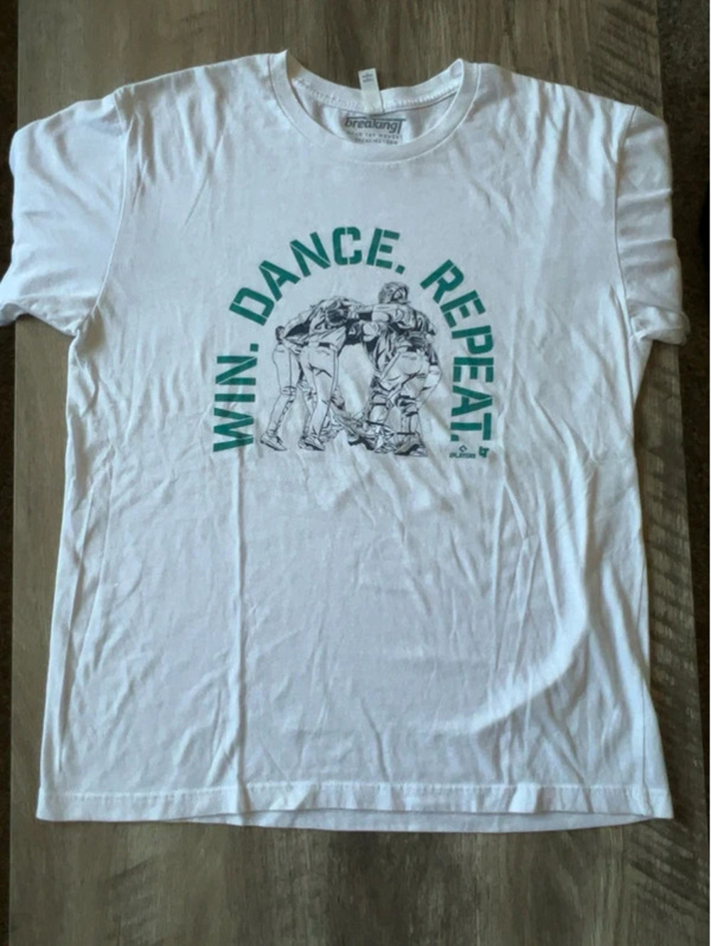 BreakingT Win Dance Repeat Baseball MLBPA Graphic T-Shirt Men’s Large